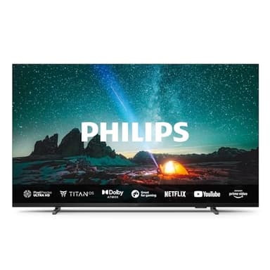Philips 75PUS7609 Smart TV LED 4K - Écran 75 Pouces avec Plate-Forme Pixel Precise Ultra HD, Titan OS et Son Dolby Atmos, Fonctionne avec Alexa et l’Assistant Vocal Google - Gris Anthracite