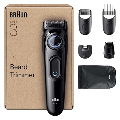 Braun Tondeuse À Barbe Series 3, + 6 Outils Pour Créer Son Style, Lame Ultra-Affûtée, Autonomie De 50 Min, 40 Longueurs, BT3565, Noir - Bleu