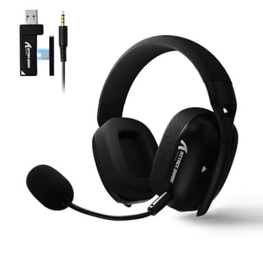 ATTACK SHARK L80PRO Casque Gaming sans Fil, Double Microphone Réglable, Son Surround 3D, Léger avec 20ms Latence Ultra-Faible, Drivers 40mm, 3 Modes (2.4G/Bluetooth/Filaire) pour PC/PS/Phone -Noir