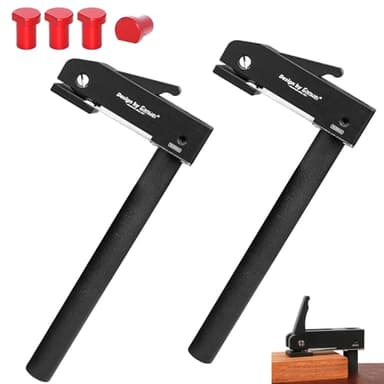 2 Pièces Serre Joint Menuisier + 4 pièces Serrage de Table à Bois, Ensemble Pince Fixation Travail Bois Réglable, Serres-joints, Colonne de Support pour Perceuse pour Sculpture sur Bois, Routage