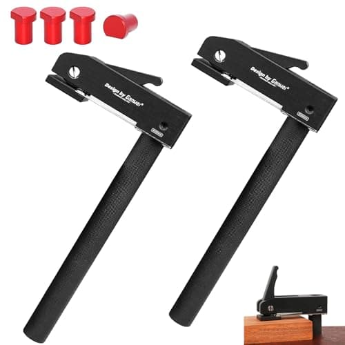 2 Pièces Serre Joint Menuisier + 4 pièces Serrage de Table à Bois, Ensemble Pince Fixation Travail Bois Réglable, Serres-joints, Colonne de Support pour Perceuse pour Sculpture sur Bois, Routage