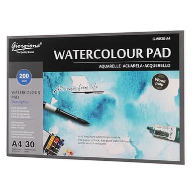 Hisdricus Papier Aquarelle A4 200g, Lot De 50 Feuilles Carnet Aquarelle, Papier Dessin A4 Pour Aquarelle, Gouache, Acrylique, Dessin, Œuvres D'Art DIY