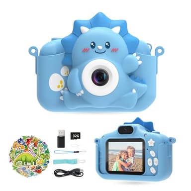 HiMont Appareil Photo Enfant, 20MP/1080P Appareil Photo Numérique pour Enfants & Caméra Vidéo Selfie avec Carte TF 32G,Camera Enfant Cadeau de Noël&Anniversaire pour Filles Garçons de 3 à 12 Ans(Bleu)
