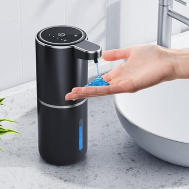 Distributeur automatique de savon liquide, 380 ml, support mural, 4 vitesses, réglable, rechargeable par USB, avec détecteur de mouvement infrarouge pour salle de bain, cuisine, bureau