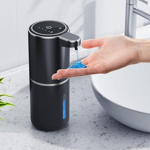 Distributeur automatique de savon liquide, 380 ml, support mural, 4 vitesses, réglable, rechargeable par USB, avec détecteur de mouvement infrarouge pour salle de bain, cuisine, bureau