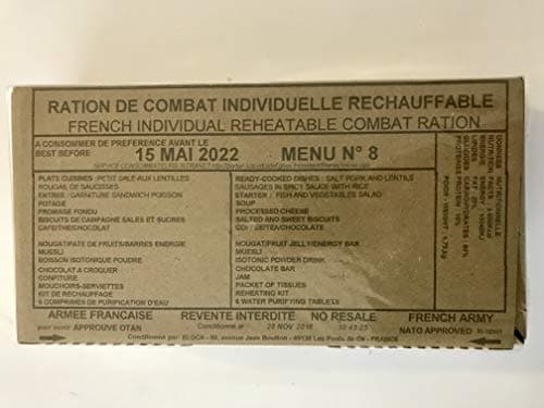 MRE Armée Française Corporation rcir, EPA différents Menu 05-2022