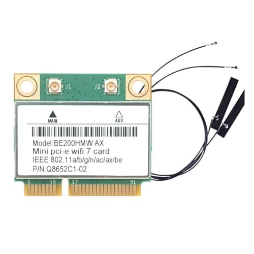 Fnfhsa Carte WiFi 7 PCI-E WiFi BE200 BE200HMW 8774 Mbps 2,4 G/5 G/6 GHz pour Adaptateur Réseau Bluetooth 5.4 802.11BE Antenne Interne