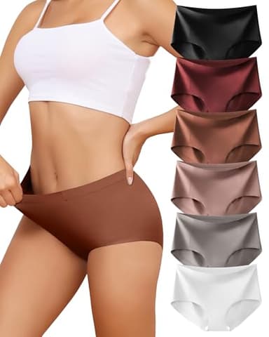Levao Culottes Femme sans Couture sous-Vêtements Taille Haute Slips Invisible Confort Lingerie Lot de 6 S-XXL