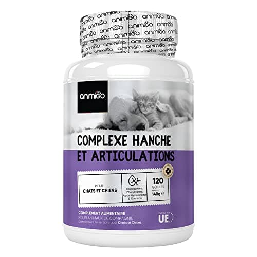 Articulation Chien Chat Complexe Hanche et Articulation - 120 Gélules, Acide Hyaluronique, Glucosamine, Chondroïtine, MSM, Curcuma, Poivre Noir, Cannelle - Os, Souplesse, Douleur, Anti-inflammatoire
