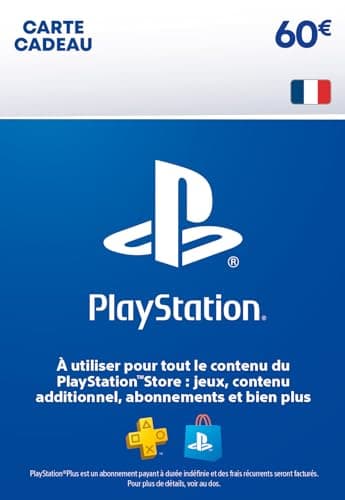 Carte Cadeau PSN (PlayStation Store) | 60 EUR | Compte français | Code de téléchargement (PS5/PS4/PS3)