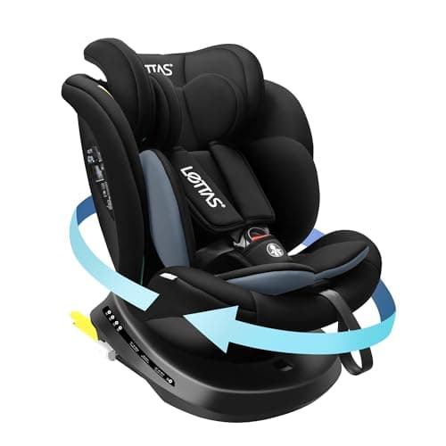 LETTAS i-Size Siège Auto Isofix 360°Pivotant Groupe 0+1/2/3, de la naissance à 12 ans(0-36 kg), 40-150 cm ECE R129
