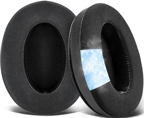 SOULWIT Gel de Refroidissement Mousse Coussin Coussinets pour Audio-Technica ATH M50X/M40X, HyperX Cloud/Alpha, SteelSeries Arctis, MDR-1ABT/1RBT/1RNC/7506, Turtle Beach Stealth 420X/600