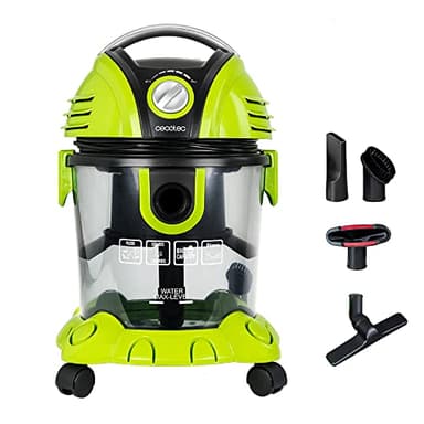 Cecotec Aspirateur sans Sac pour Liquides et Solides Wet&Dry T, 1200W, Rayon d'action de 7 Mètres, Capacité de 15 L, Filtre HEPA et Filtre à Eau, Régulateur de Puissance, Soufflerie, 5 Accessoires