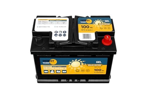 Energy Tank Batterie Solaire 12v 12V 100Ah - Batterie Gel 12v Mobile et Stationnaire - Batterie Gel Longue Durée de Vie - Batterie 12v Protégée Contre Les Vibrations et Les Chocs