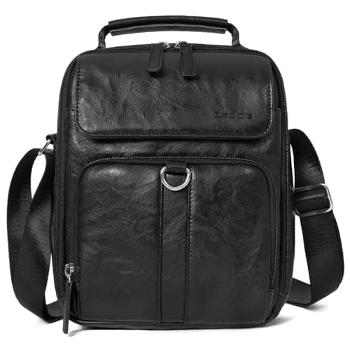 OSOCE Sacoche Homme en Cuir Bandoulière, Sac à Main Homme Besace en Cuir Anti-Vol Sling Bag