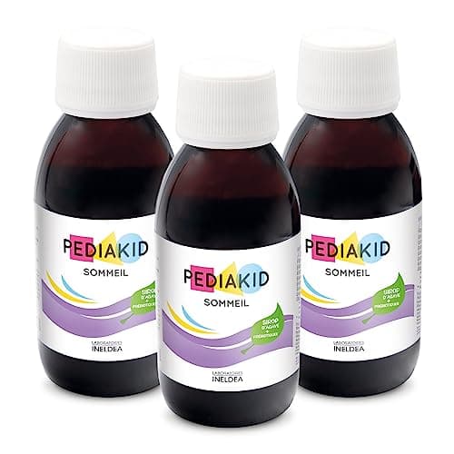 PEDIAKID - Sirop Sommeil - Complément Alimentaire Naturel - Formule Exclusive au Sirop d'Agave - Améliore la Qualité du Sommeil - Favorise l'Endormissement - Arôme Cerise - Lot de 3 sirops 125ml