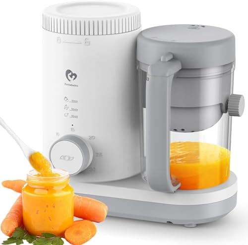 Robot Cuiseur Mixeur Bébé, Cuiseur Vapeur Bebe avec Panier à Vapeur Réversible, Opération Facile à un Bouton et Grande Ouverture pour un Nettoyage Facile Baby Food Precessor