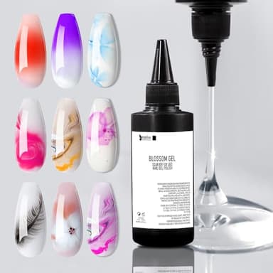 Beautilux Vernis Gel Blooming Gel 100ml, Vernis Aquarelle Effet D'étalement Marbre Magique Aquarelle Fleur, Nail Art Semi-Permanent Blooming Gel