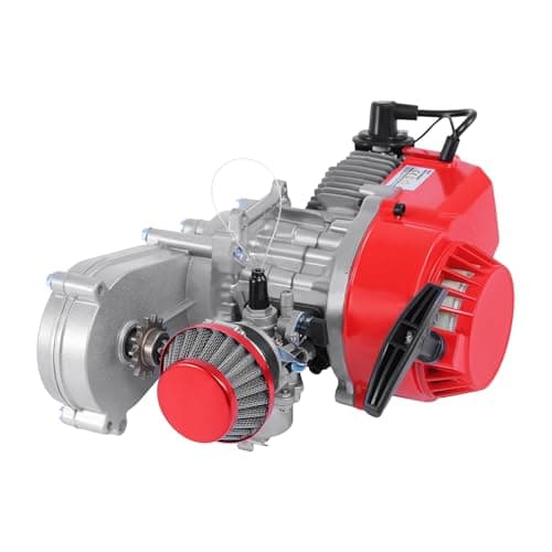 H-YEEU Moteur de Pocket Bike 49 cc 2 temps - Hub en aluminium - Moteur Dirtbike - Mini ATV Quad avec transmission - Carburateur pour Pocket Bike Mini Dirt Bike ATV Scooter