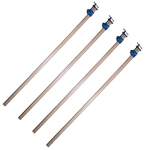 AB Tools Lot de 4 serre-joints en aluminium 1500 mm Argent, Bleu, Noir
