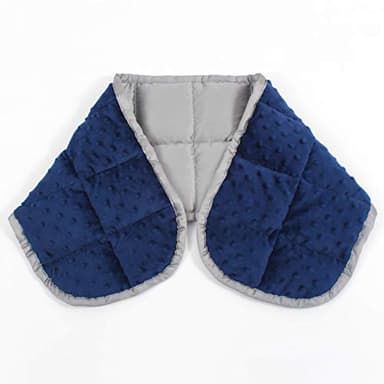 Sleepymoon Petite couverture lestée non parfumée avec perles de verre double face en polaire douce et bambou frais pour relaxation musculaire et soulagement des tensions Bleu marine