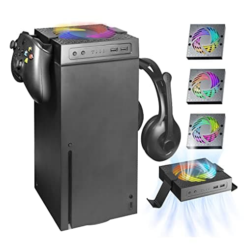 Ventilateur de Refroidissement pour Xbox Series X，avec réglage Automatique de la Vitesse en Fonction de la température, indicateur LED, 3 Vitesses 1500/1750/2000RPM