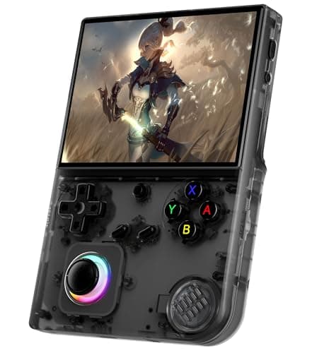 RG40XXV Consoles de Jeux Portables , 4.0 inch IPS Screen Linux System Built-in 64G TF Card 5528 Games Support HDMI TV Output 5G WiFi Bluetooth 4.2 (Transparent Black)