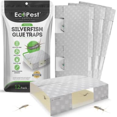 Piège à Les Poissons d’Argent - Paquet de 12 | Pièges à Colle d'Intérieur pour Poissons d'argent et Autres Insectes Rampants | Piège pour Poissons d’Argent, Piège à Appâts, Moniteur, et Détecteur