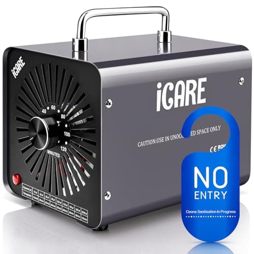 ICARE Générateur d'Ozone Domestique 30000 mg/h, Machine à Ozone pour Purification de l'Air et Élimination des Odeurs Dispositif d'Ozone Portable O3 pour Bureau, Salle de Bain, Maison, Voiture
