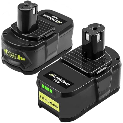 2Pack 5.5Ah remplacemet pour Ryobi 18V Batterie RB18L50 18V 5.5Ah Batterie de Rechange RB18L50 RB18L40 RB18L25 RB18L15 RB18L13 P108 P107 P122 P104 P105 P102 avec indicateur LED