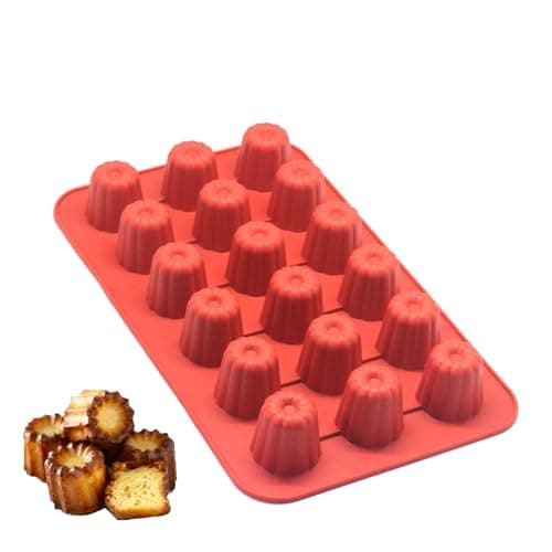 Moule à Cannelé en Silicone 18 Mini Cannelé - Hauteur 40mm, Ø35mm,1 piece (18)