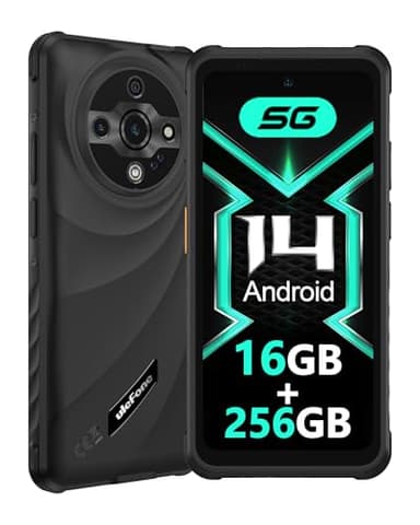 Ulefone Armor X31 Pro Téléphone Portable Incassable 5G, 6050mAh Batterie Smartphone 16Go+256Go/SD-2TB Android 14 Caméra 64MP+25MP, 6,56" 120Hz 3-Slots/Flashlight/Face ID/Fingerprint/GPS/OTG/NFC Noir