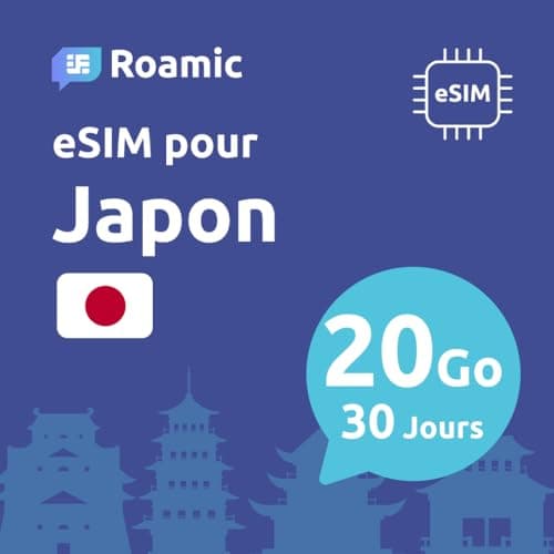 Roamic eSIM Japon pour Voyageurs - eSIM pour Le Japon - Données Mobiles en 5G/4G et Connexion Haut Débit (20GB - 30 Jours)