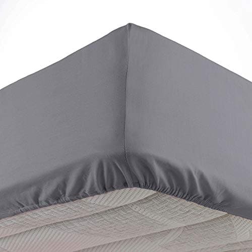 Douceur d'Intérieur, Drap Housse 2 Personnes 140 x 190 cm Microfibre Unie Oscar Anthracite, 100% Polyester 1643701