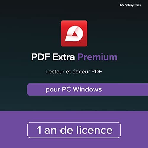 PDF Extra Premium – Éditeur PDF professionnel – Modifier, Protéger, Annoter, Remplisser et Signer des PDF pour 1 PC Windows / Licence de 1 an