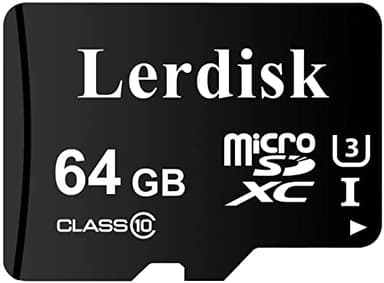 Lerdisk Vente en Gros d'usine Carte Micro SD 64Go U3 C10 UHS-I MicroSDXC produite par Le licencié autorisé du Groupe 3C (64GB)