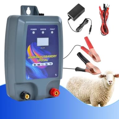10 KM ClôTure éLectrique, ClôTure éLectrique Pour Animaux, electrificateur cloture electrique 12 V, clôture électrique avec affichage pour chevaux, poneys, moutons et élevage de volailles