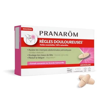 PRANARÔM - Aromalgic Règles douloureuses - Réduit les douleurs avant et pendant les règles - 15 comprimés