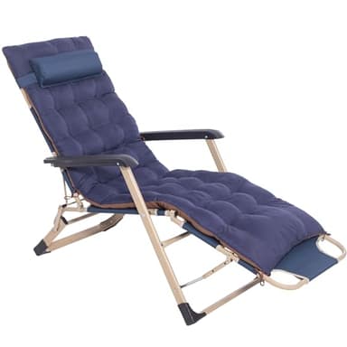 Chaise Longue de Jardin Extra Haute avec accoudoirs - Fauteuil de Relaxation extérieur Pliable, Chaise Longue inclinable avec Coussin, idéale pour Le Balcon et la terrasse