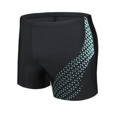 AMZSPORT Maillot de Bain Homme Short de Bain à Séchage Rapide Boxer de Plage avec Cordon de Serrage, Noir XXL