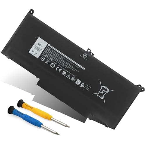 ANTIEE F3YGT Laptop Batterie Compatible avec Dell Latitude 12 7000 7280 7290 Latitude 7380 7390 7480 7490 E7480 E7280 Notebook 0F3YGT DM3WC DM6WC 0DM3WC 2X39G KG7VF V4940 451-BBYE 7.6V 60Wh