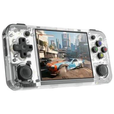 RG35XX H Console de jeu portable, sortie TV HDMI 3,5", écran IPS Linux OS rétro, lecteur de jeux vidéo intégré, plus de 5000 jeux, carte TF 64 Go, prise en charge 5G WiFi Bluetooth (blanc)