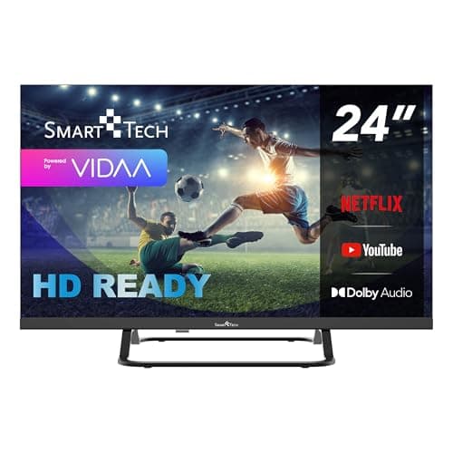 Smart Tech TV LED HD 24' (60 cm) 24HV02V Smart TV VIDAA - Molotov, Netflix, Prime Video, Disney+, Youtube, Plex - 3xHDMI - 2xUSB - Mode Hotel (24")