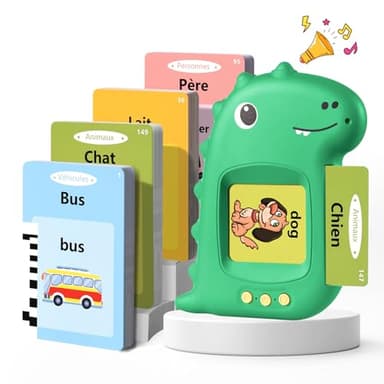 Cartes Flash Parlantes Cartes éducatives pour Enfants Talking Flash Cards 112 Feuilles 224 Mots De 2 3 4 5 6 Ans Montessori Jouets éducatifs pour Enfants (Améliorer Vert Français)