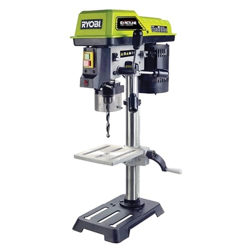 RYOBI Perceuse à Colonne Filaire 390W RDP102L – 5 Vitesses, Mandrin 13mm, Pointeur Laser, Hauteur Réglable, Colonne Fonte
