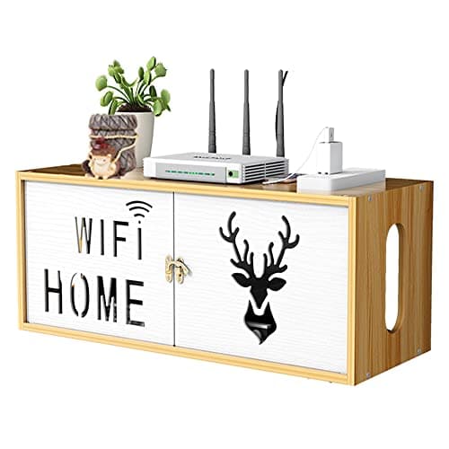 Boîte de rangement de routeur de WiFi monté sur le mur de blindage de fil de finition, avec la porte d'armoire, la TV set-top box de stockage