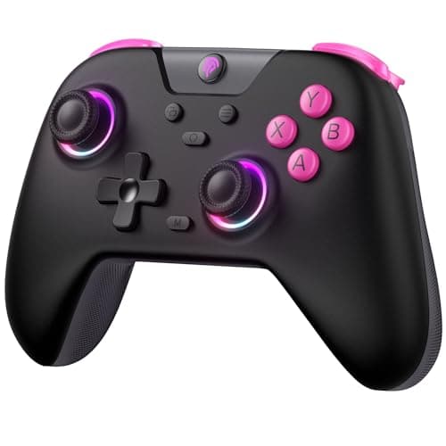 EasySMX X05 Manettes PC Sans Fil Rechargeable avec RGB/Vibration/Hall Joystick/Hall Trigger, Manette PC Bluetooth pour Gamer/Switch/Mobile/Android/iOS/Android TV Box, 750 mAh, Noir