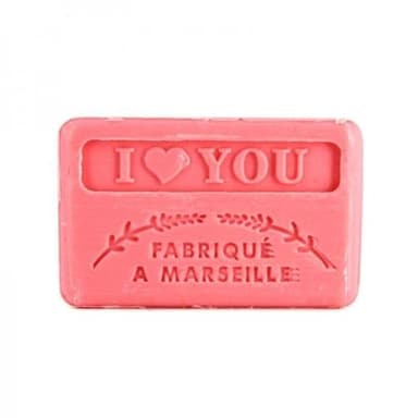 Savonnette marseillaise I love you 125g- savon artisanal enrichi en beurre de karité bio- idéal Saint valentin,fête des mères, des pères, des grands parents