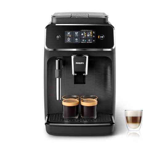 Philips Série 2200 Machine Expresso Automatique - 2 Boissons, Mousseur à Lait Classique, Écran Tactile, Broyeur Céramique, Aroma Seal, Noir Mat (EP2220/10)