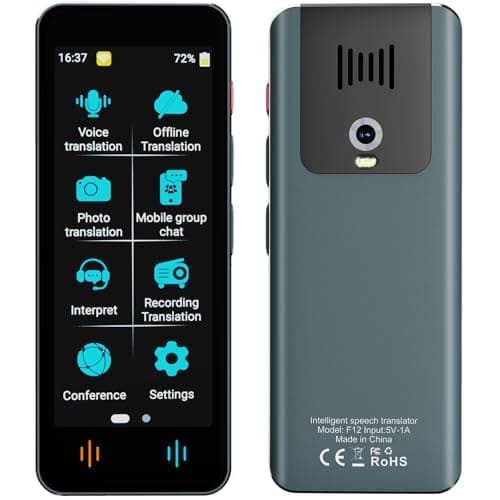 Appareil de Traduction Langue, Traducteur AI Intelligent de 142 Langues,Traduction Hors Ligne et Traduction Bidirectionnelle Instantanée,apprendre les cadeaux d'affaires de voyage(gris-gun)
